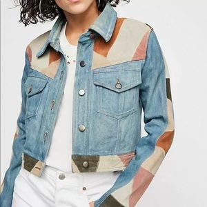 Free People Dallas Suede Denim Jacket